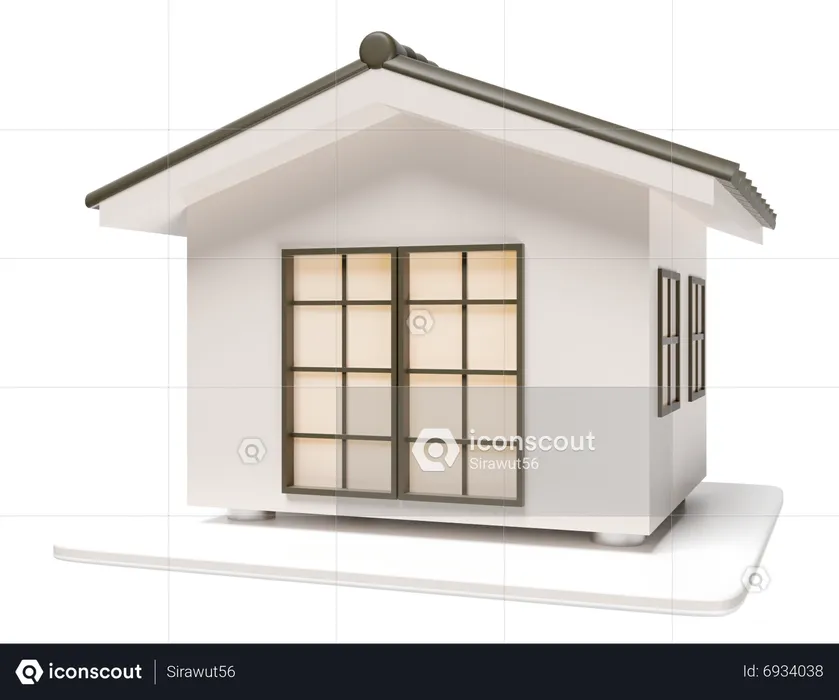 일본식 주택  3D Icon