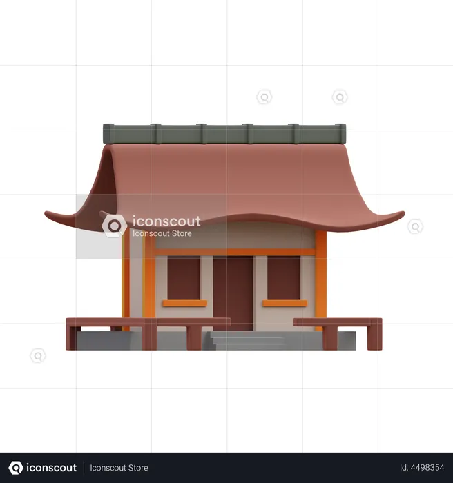 Japanese Temple  3D Illustration