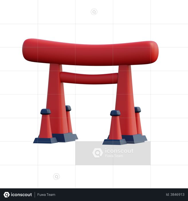 Japanese Torii Gate 3D Illustration