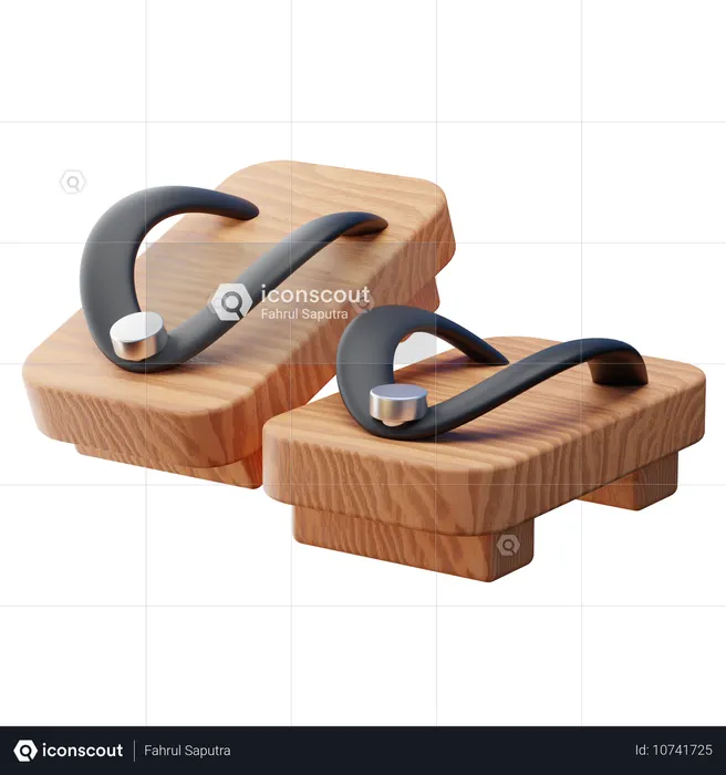 Japanese Traditional Geta  3D Icon
