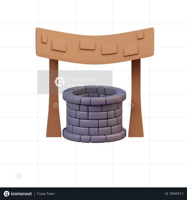 Japanese Water Well 3D Illustration