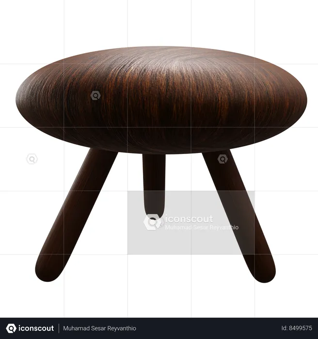 Japanesse Style Wooden Chair  3D Icon