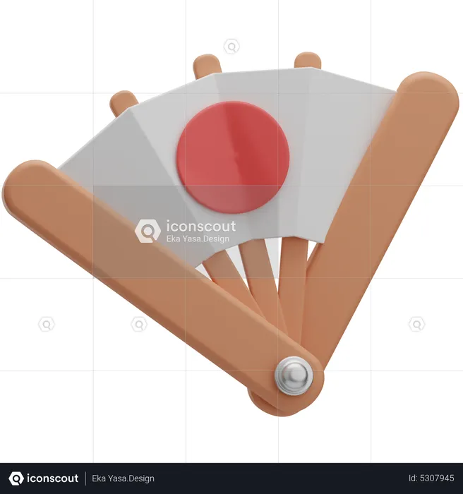 Japanischer Fan  3D Icon