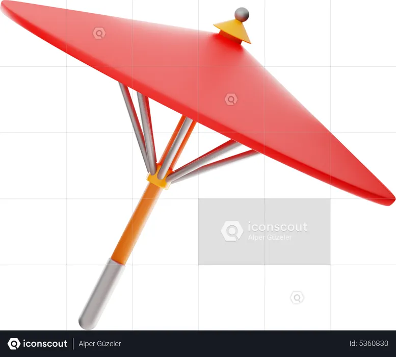 Japanischer Regenschirm  3D Icon