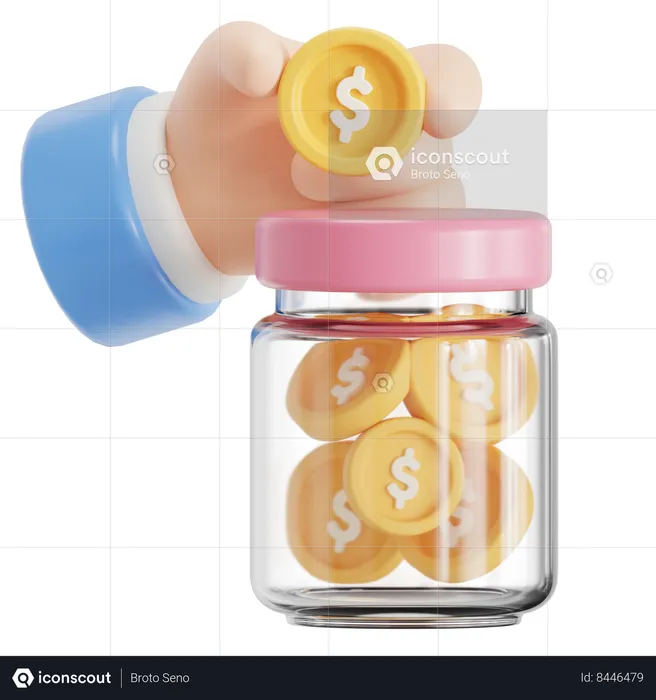 Jar of money  3D Icon