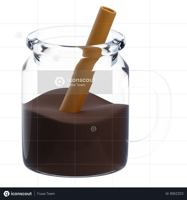 Pote de café gelado  3D Icon