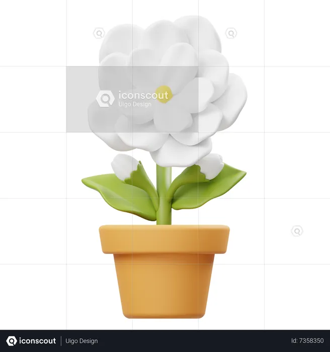 Jasmine Flower Pot  3D Icon
