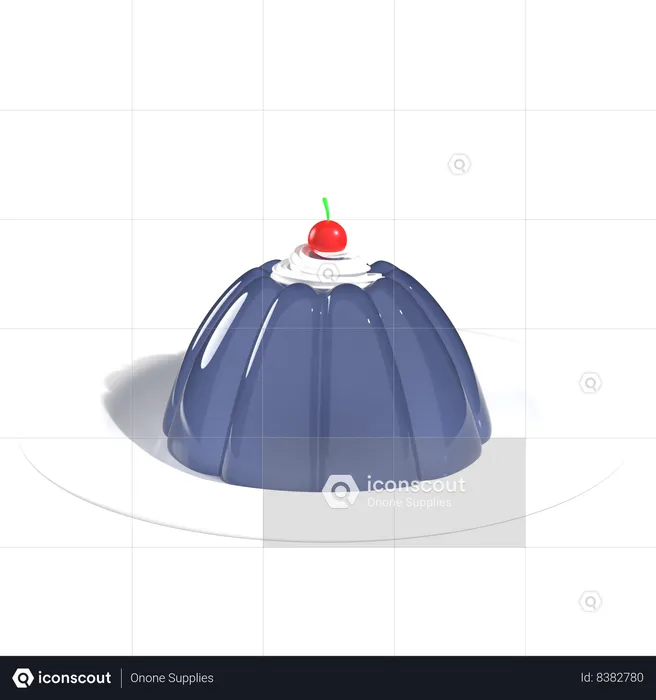 Jelly And Whip Cream  3D Icon