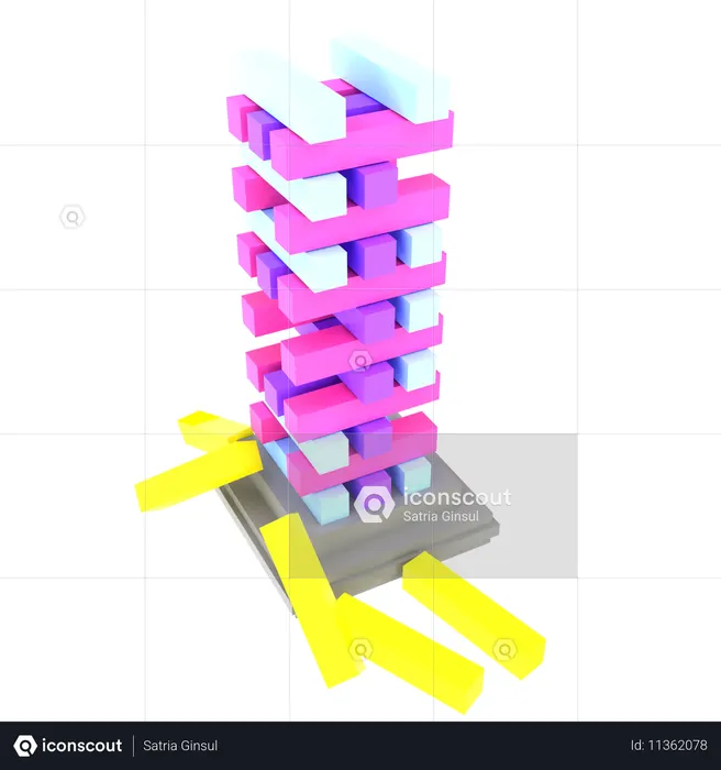 Jenga  3D Icon