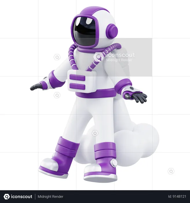 Astronauta con mochila propulsora  3D Icon