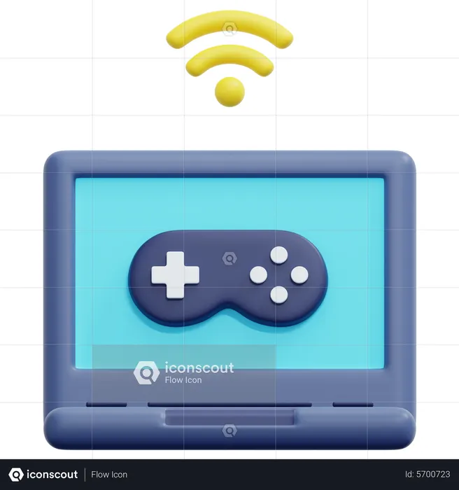 Jeu sur ordinateur portable  3D Icon