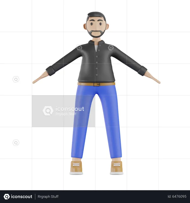 Un jeune homme  3D Illustration