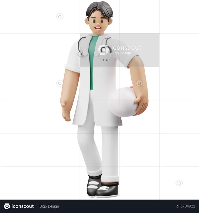 Un jeune médecin apporte des médicaments  3D Illustration
