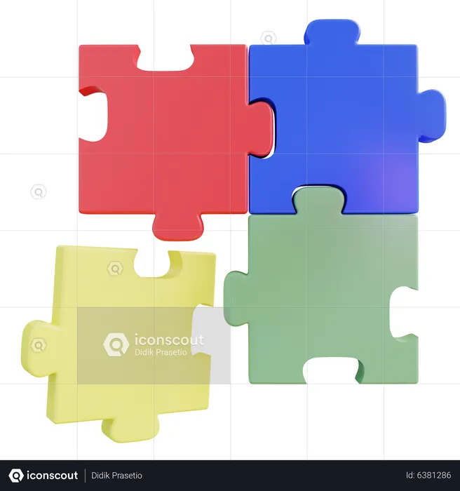 Jigsaw Puzzle 3D Icon download in PNG, OBJ or Blend format