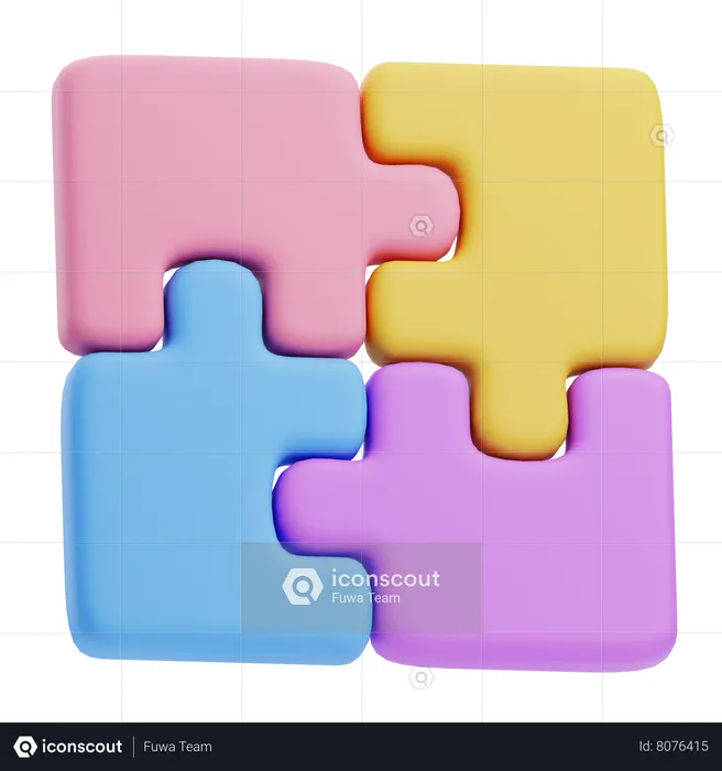 Jigsaw Puzzle 3D Icon download in PNG, OBJ or Blend format