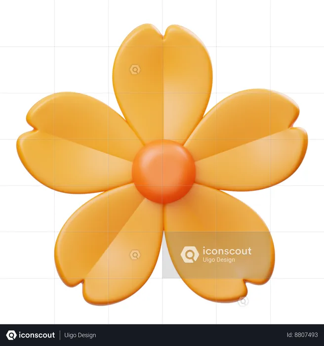 Jingga Flower  3D Icon