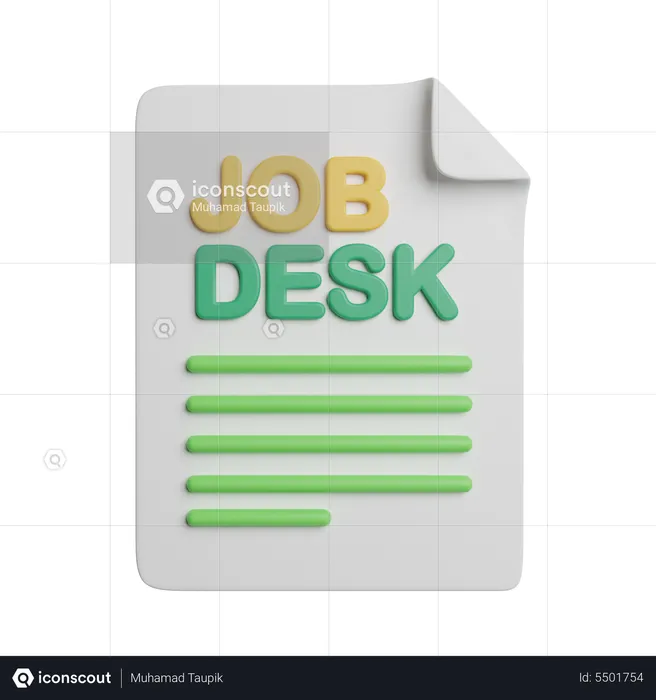 Job Desk Document  3D Icon