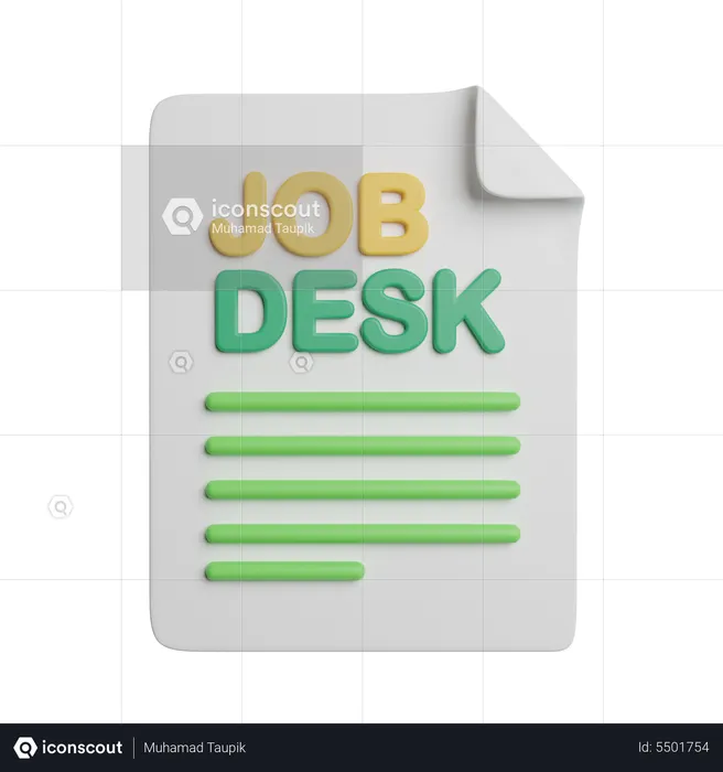 Arbeit schreibtisch dokument  3D Icon