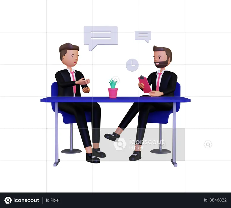 Job Interview Discussion  3D Illustration