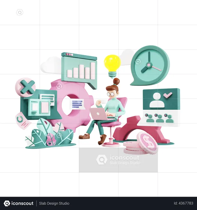 Job profile Selecting for Online Interview  3D Icon