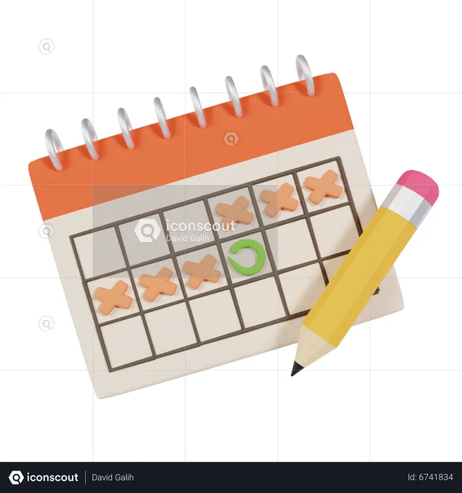 Job Seeker Calendar  3D Icon