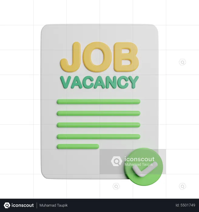 Job Vacancy Document  3D Icon