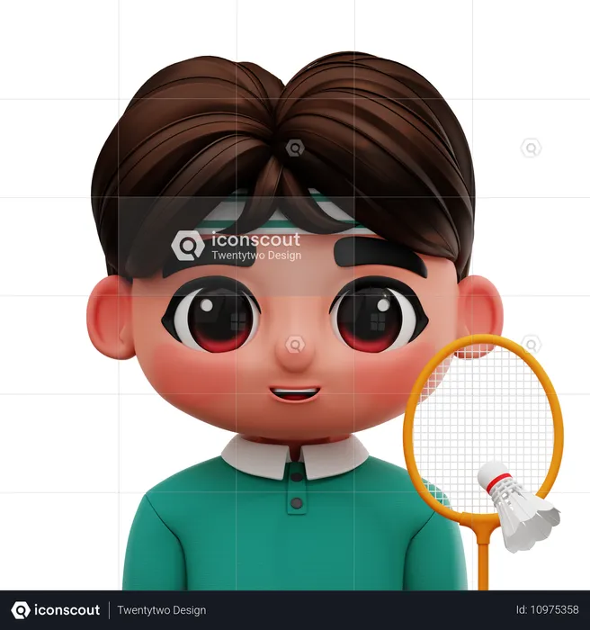 Jogador de badminton  3D Icon