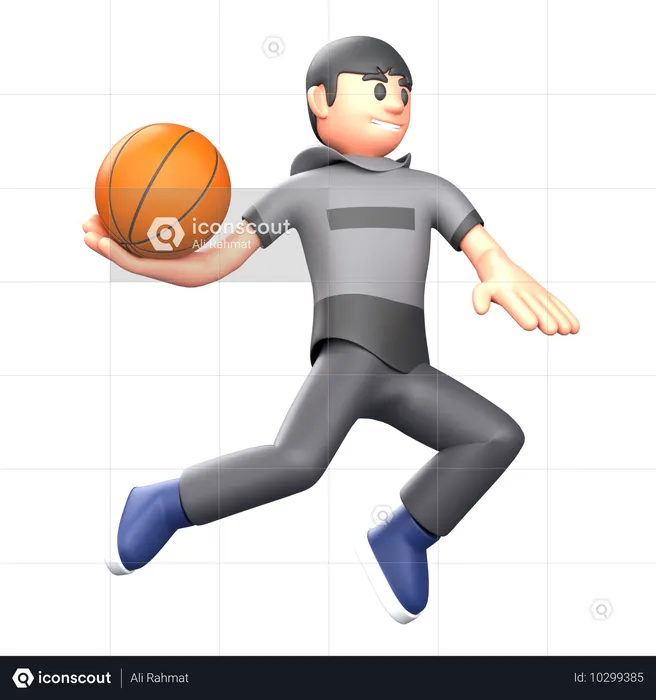 Jogador de basquete jogando basquete  3D Illustration