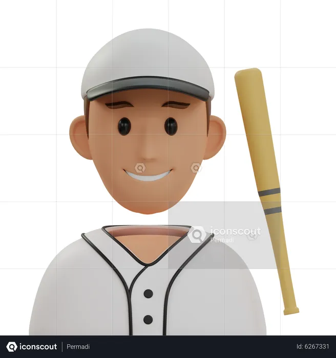 Jogador de baseball  3D Icon