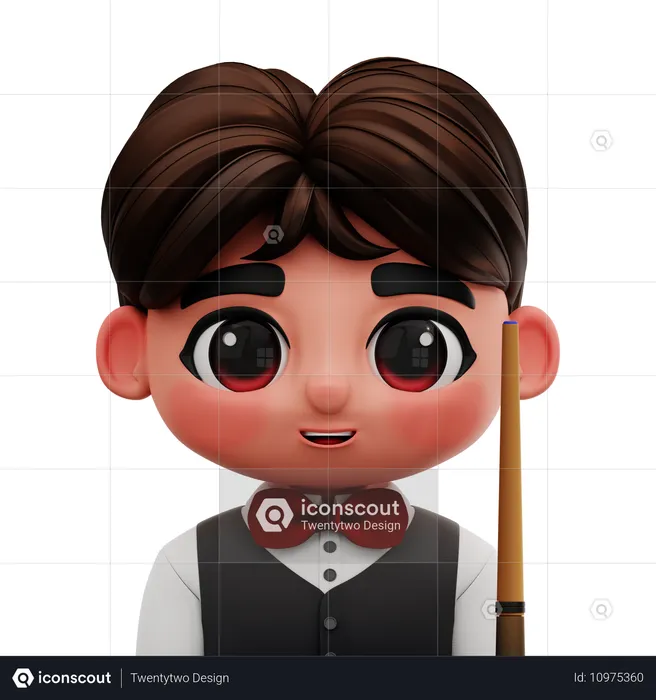 Jogador de bilhar  3D Icon