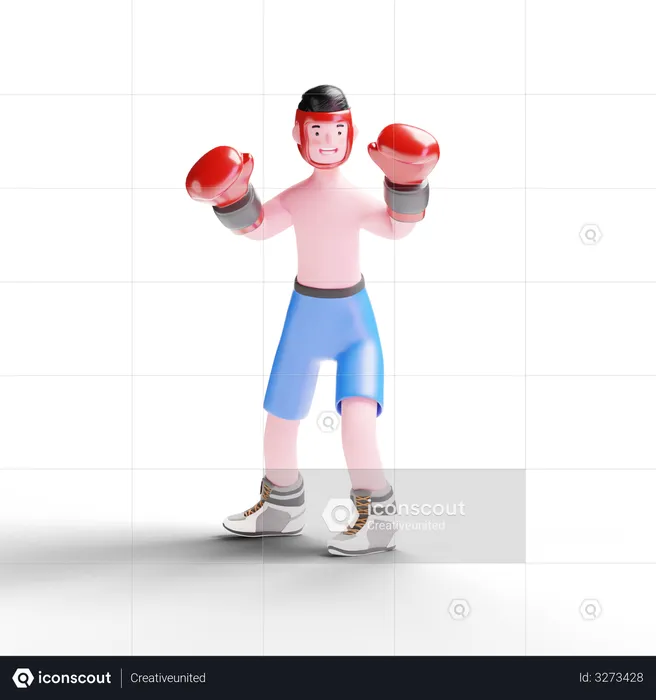 Jogador de boxe  3D Illustration