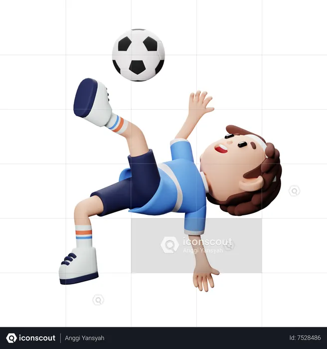 Jogador de futebol dando chute na cabeça  3D Icon