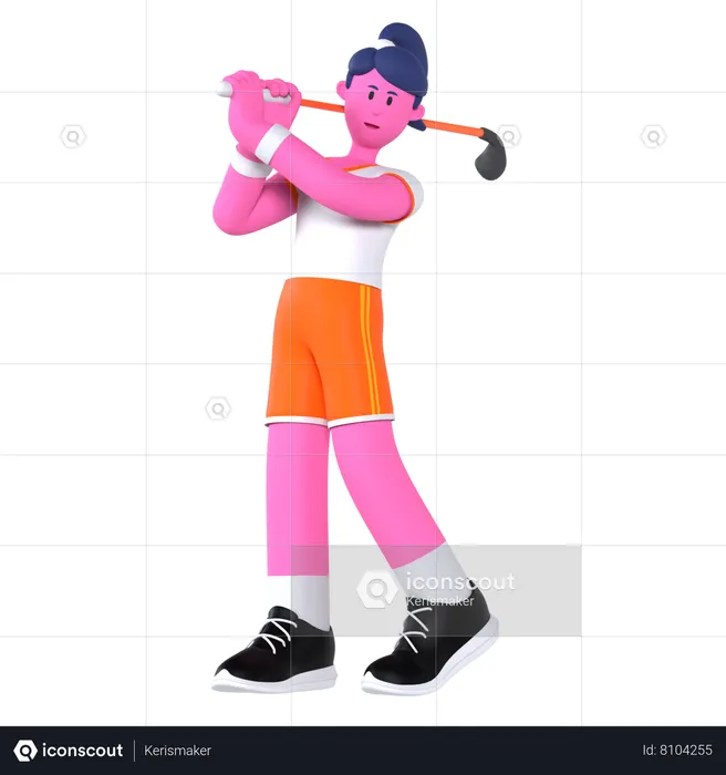 Jogador de golf  3D Illustration