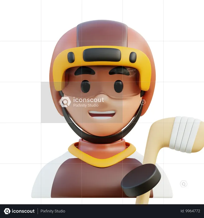 Jogador de hockey  3D Icon