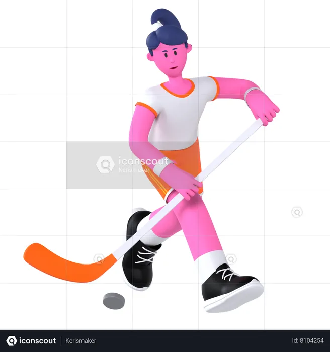 Jogador de hockey  3D Illustration