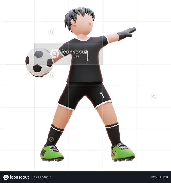 Jogador lança a bola  3D Icon