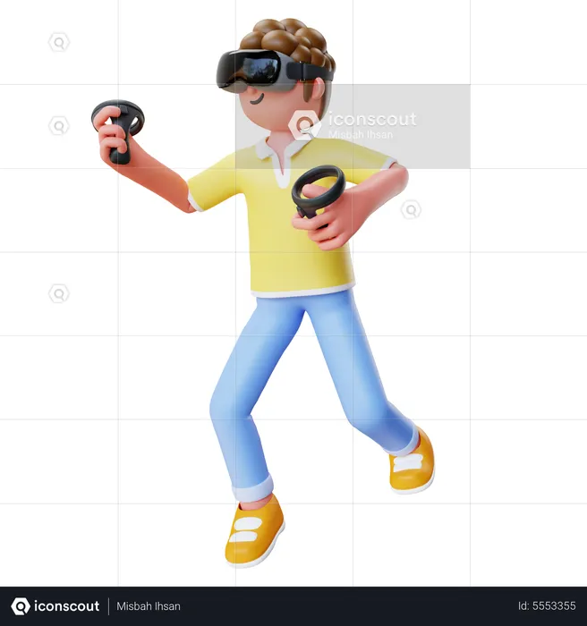 Jogando jogo vr  3D Icon