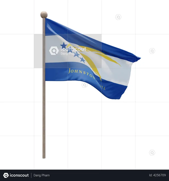 Johnston Atoll Flagpole Flag 3D Flag