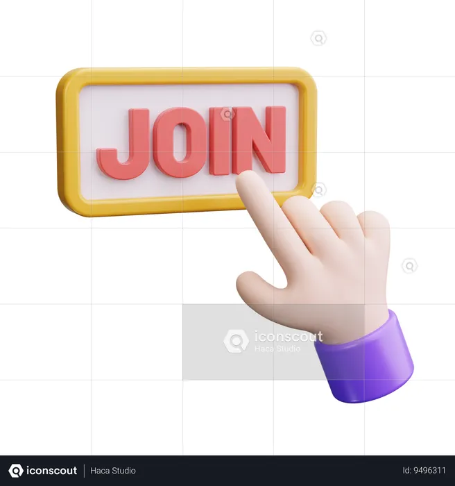 Join Button  3D Icon