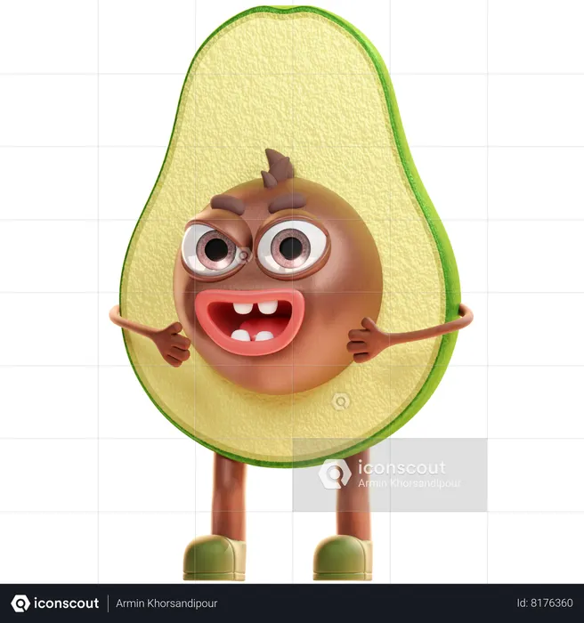 Joker Avocado  3D Icon