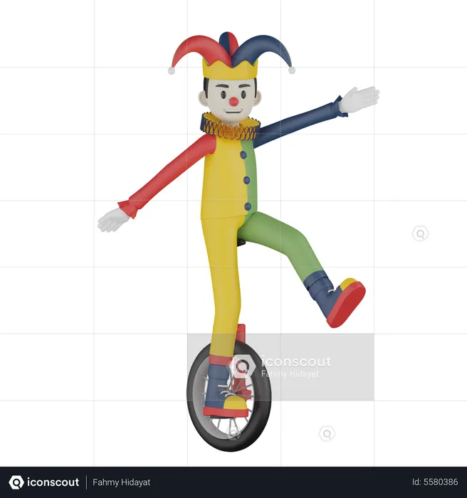 Joker Cycling  3D Illustration