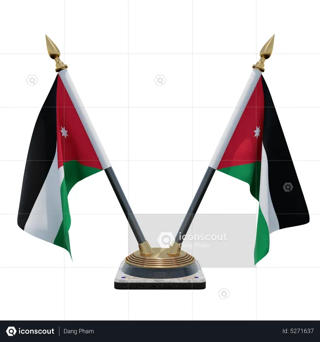 Soporte para bandera de escritorio Jordan doble (V) Flag 3D Icon