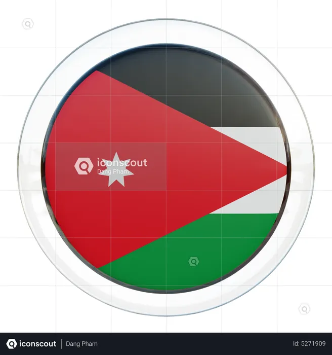 Jordan Round Flag Flag 3D Icon