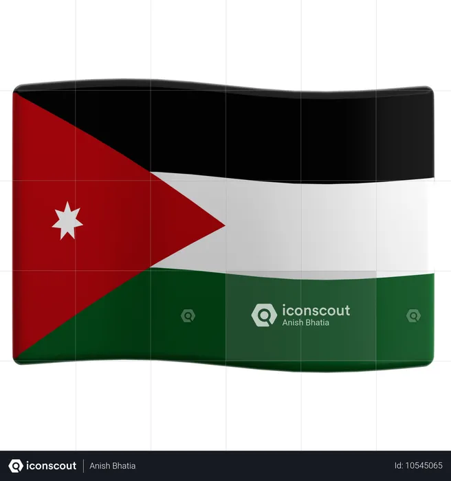 Jordanien Flag 3D Icon