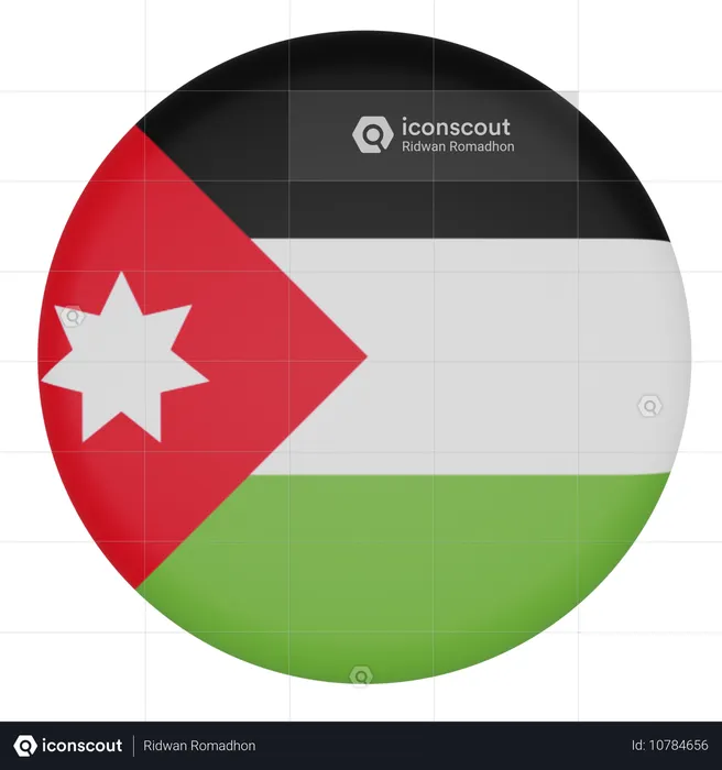 Jordanien Flag 3D Icon