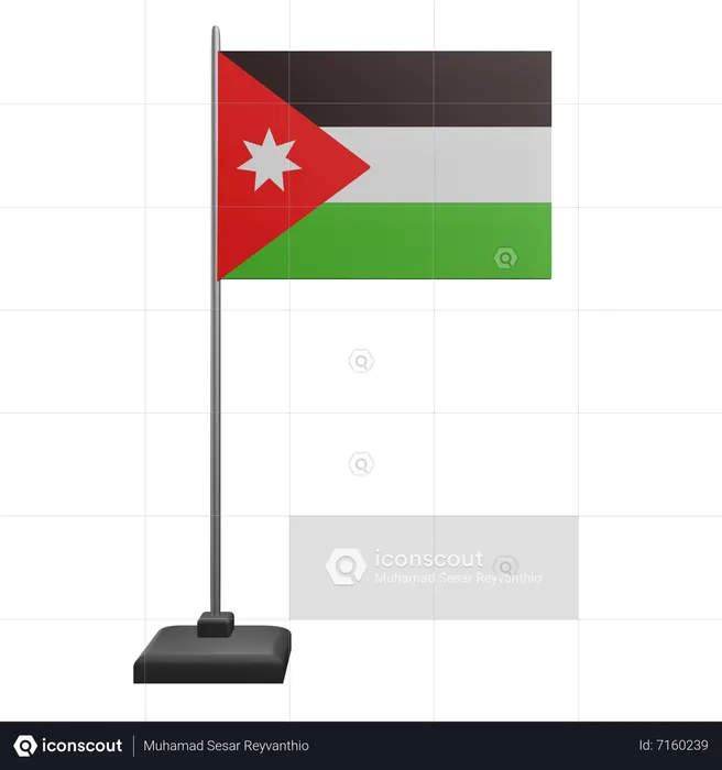 Jordanien Flagge Flag 3D Icon