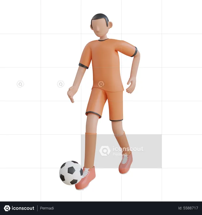 Jouer au football  3D Illustration