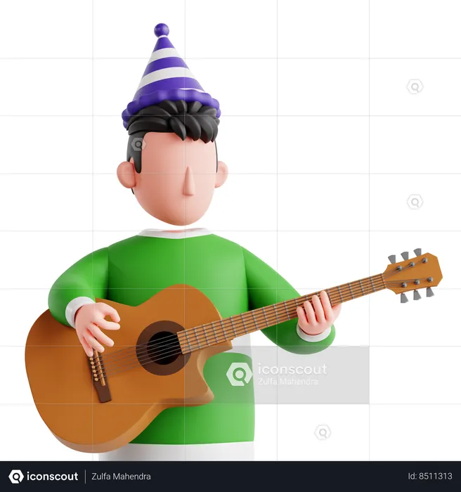 Jouer de la guitare  3D Icon