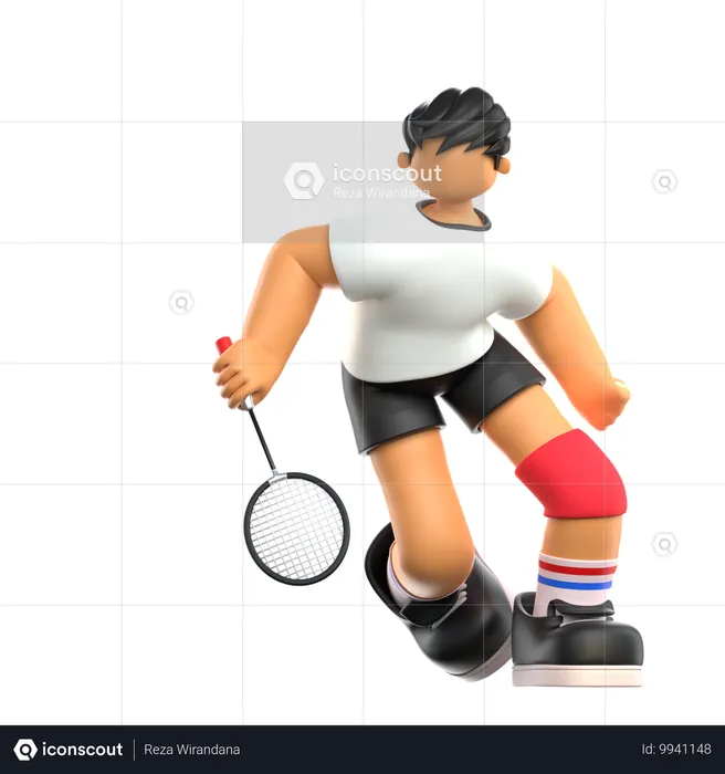 Joueur de badminton  3D Icon