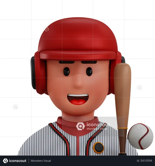 Joueur de baseball  3D Icon